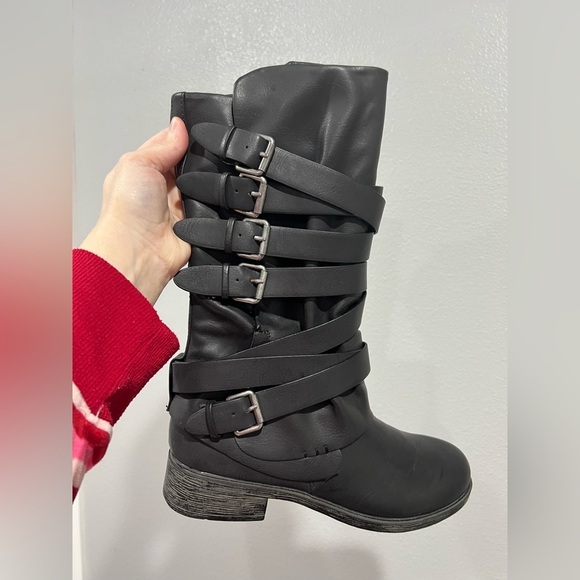 Report black med tall‎ boots women’s HUCK 8.5 8 1/2 NEW NIB - Picture 2 of 7